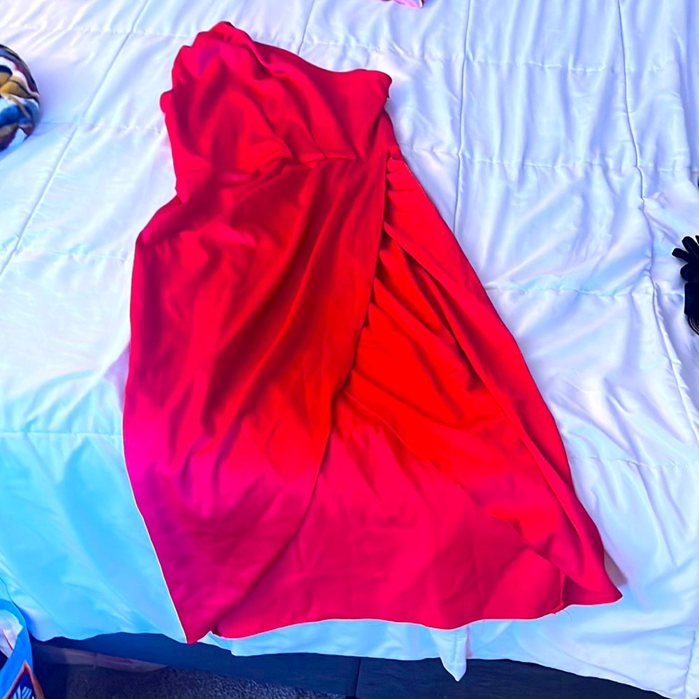 Very Long Red Dress
